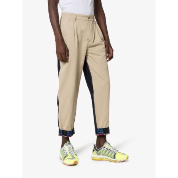 Koche Beige Crazy Check Print Trousers - Picture 4 of 14